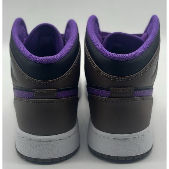 NEW Nike Air Jordan 1 Mid Purple Mocha DQ8423-215 Youth Size 7Y Women’s Size 8.5 - Picture 4 of 7